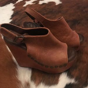 Jeffery Campbell Tan Platform Wedges